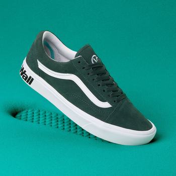 Panske Tenisky Vans Distort Comfycush Old Skool Zelene/Biele VA09KINDW